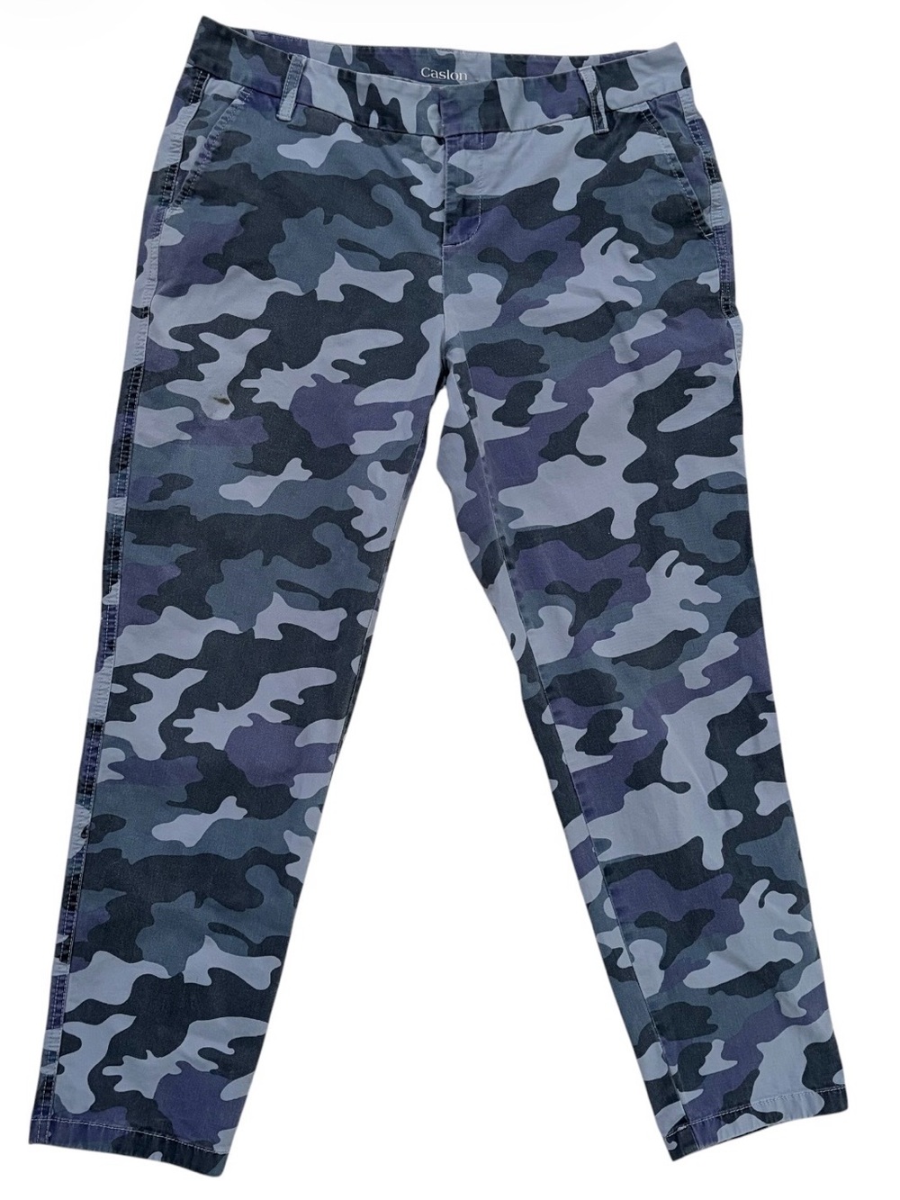 Blue Camouflage Straight Leg Pants Caslon Size 10